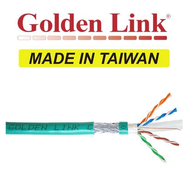 (Đài Loan) Cáp mạng GoldenLink Taiwan CAT6 chống nhiễu SFTP 10Gbps Gigabit LAN BootRom CCTV Camera PoE | đi âm tường