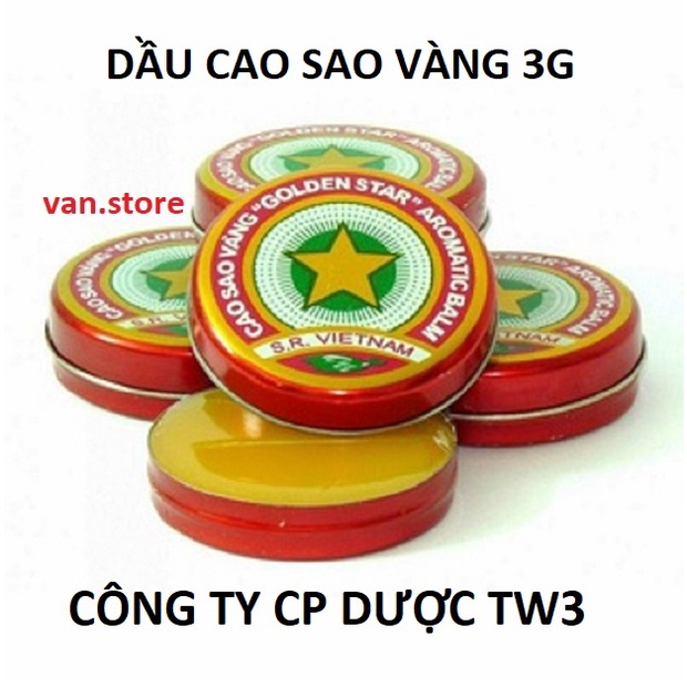 Dầu Cao Sao Vàng (Dầu Cù Là) - Hộp 3g - Sản Phẩm Của Cty CP Dược TW3