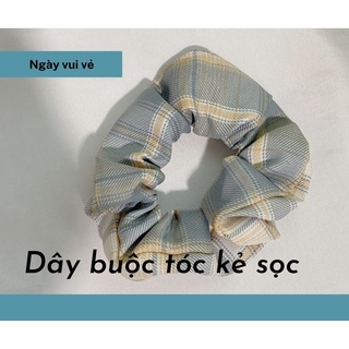 Dây buộc tóc màu xanh cột tóc nhiều hình