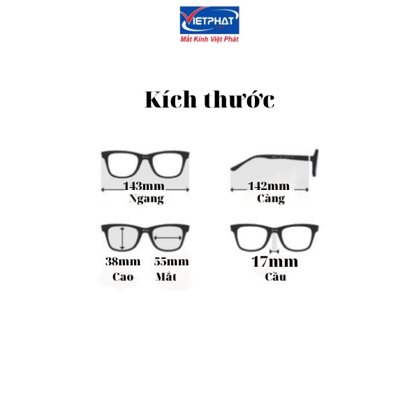 Gọng kính cận mắt vuông Topone TO2001 thời trang nam nữ Hàn Quốc