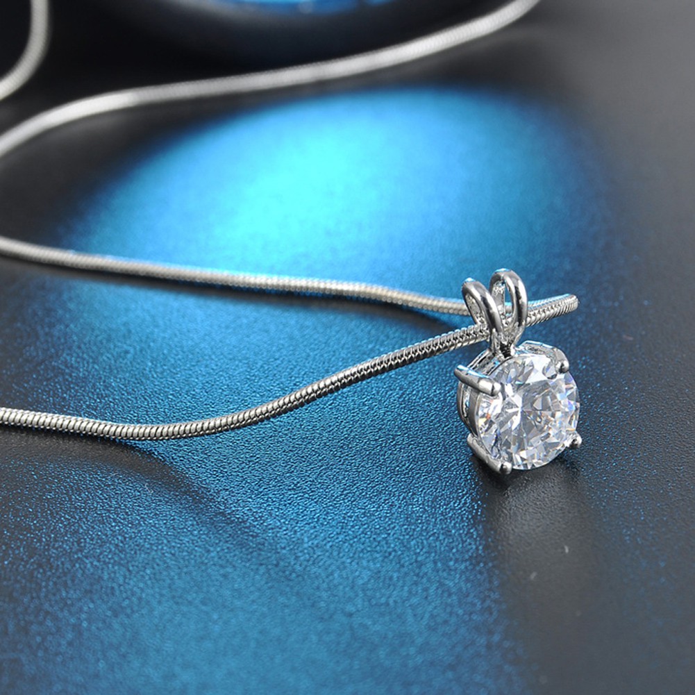 Dây chuyền mặt đính đá Zircon trong suốt kích thước to thời trang cho nữ
