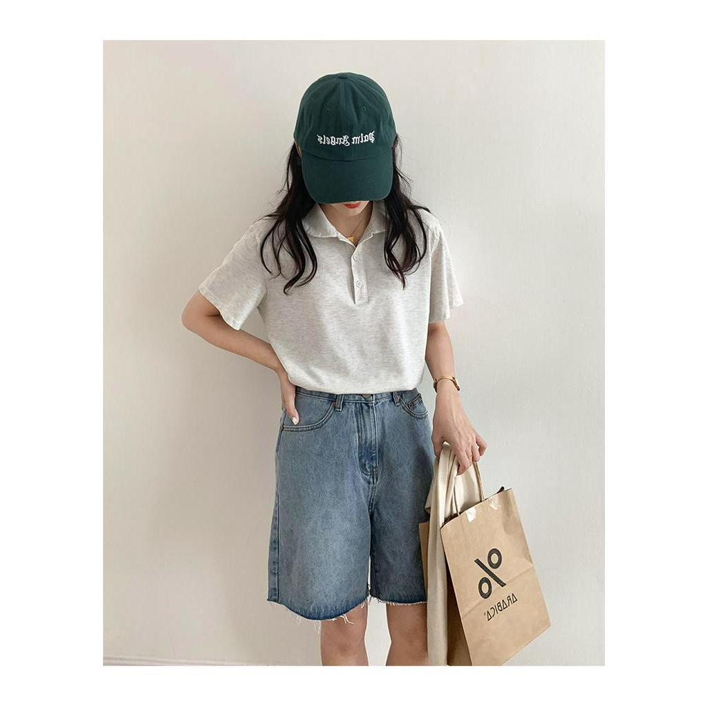 Áo Thun polo Tay Ngắn Màu Trơn Dễ Phối Đồ Thời Trang 61733