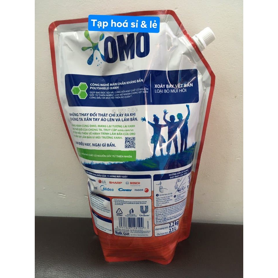 Nước giặt Omo Matic Cửa trên đỏ túi 2,2kg