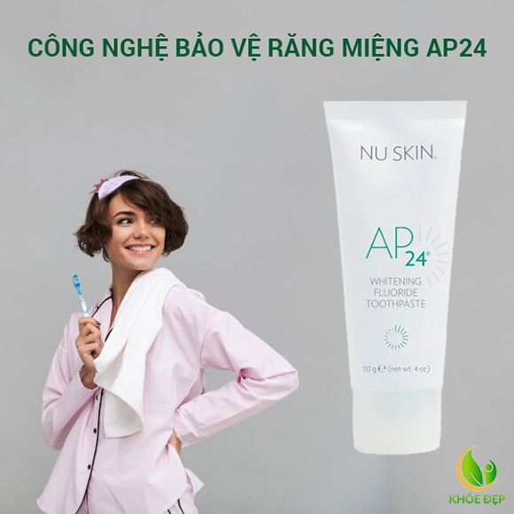 [Mẫu Mới] Kem đánh răng AP24 Nuskin Whitening Flouride Toothpaste Mỹ