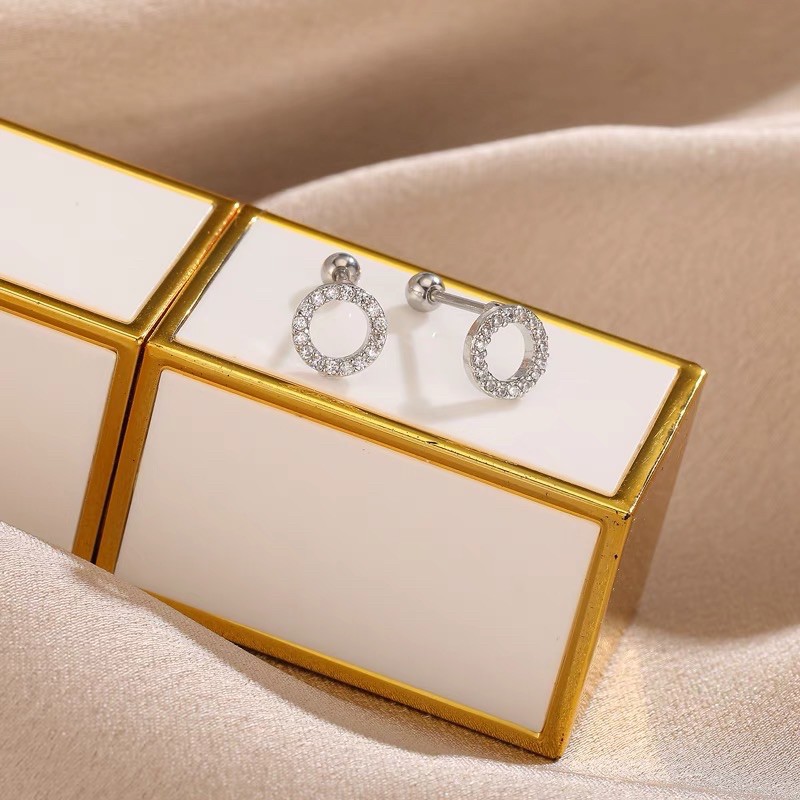 Khuyên tai CHỐNG DỊ ỨNG thép y tế nữ hình tròn CHILLEE