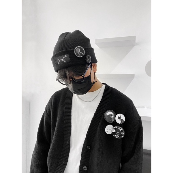 [MŨ LEN BEANIE kèm 2 PINS CÀI custom _ PssP.studio]