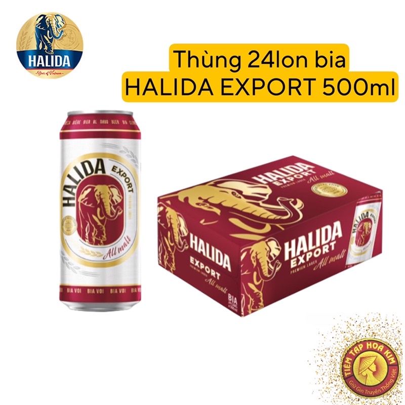 Bia Halida Export lon 500ml