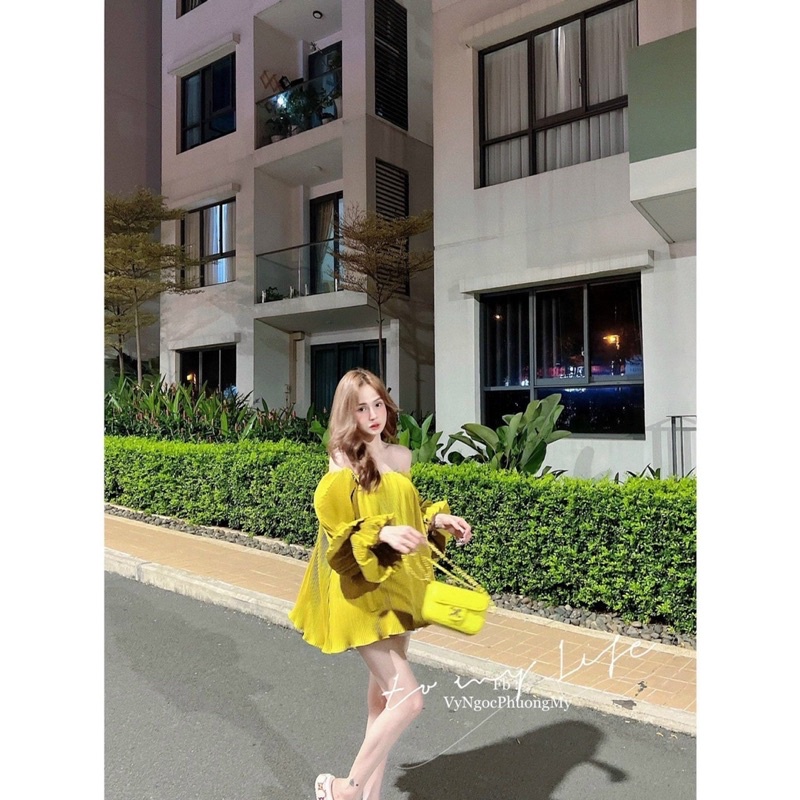 Set dập trễ vai kèm quần phom chuẩn free size
