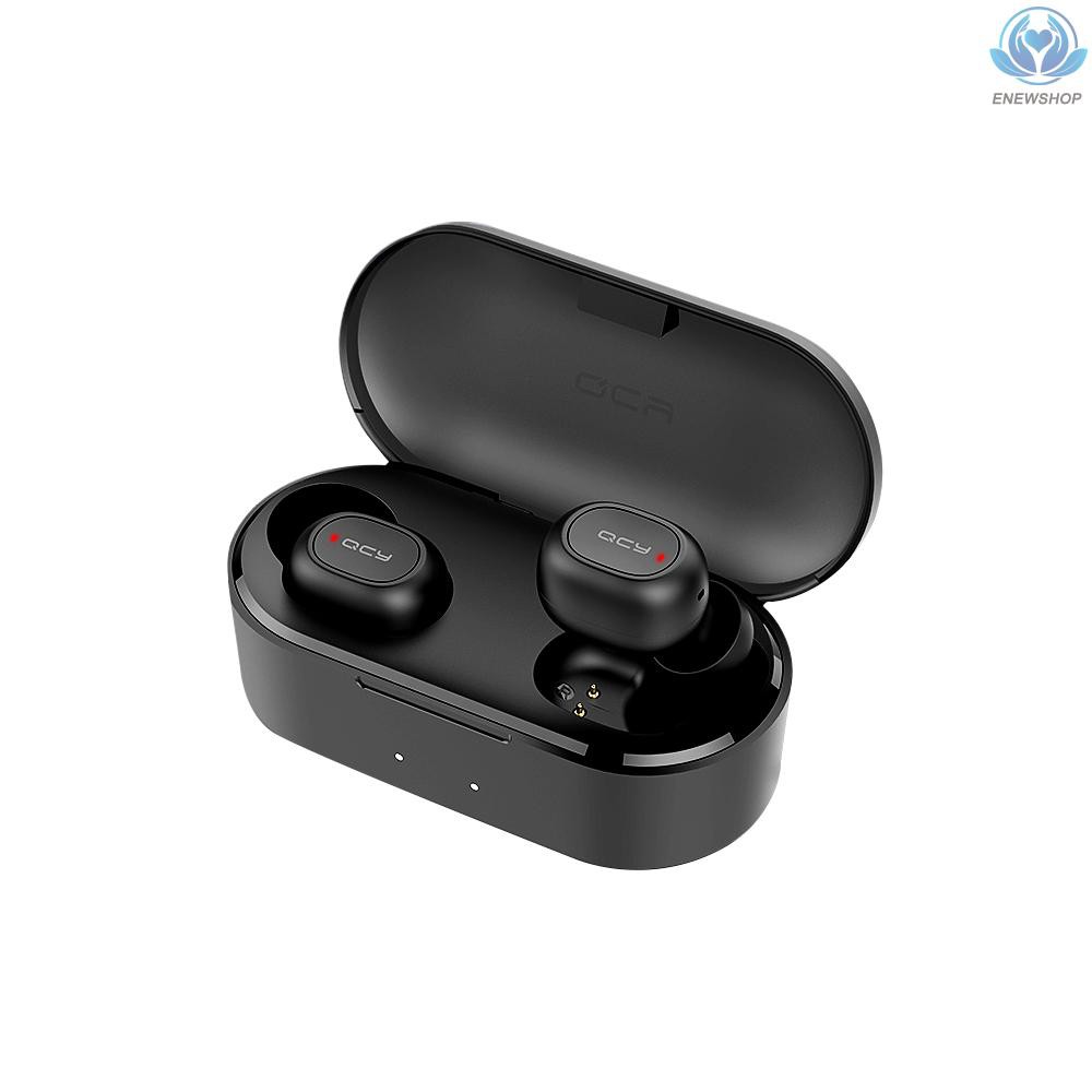 【enew】QCY BT5.0 Earphone TWS Earbuds Wireless Headphone Mini Stereo Earphones IPX4 Waterproof for Smartphones (Black)