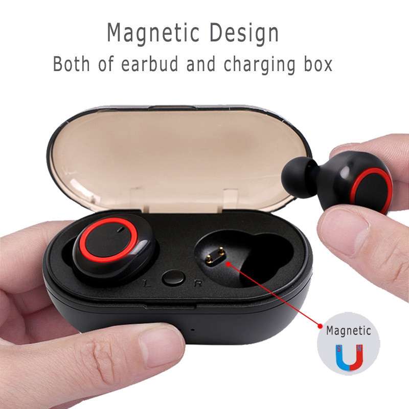 Tai Nghe Y50 Phiên Bản Nâng Cấp Bluetooth Không Dây Âm Thanh Stereo Có Micro &amp;amp; Hộp Sạc Điện Thoại Thông Minh Chất Lượng Cao