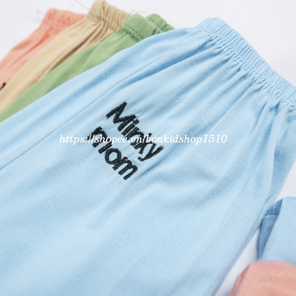 Bộ quần áo dài tay cho bé sơ sinh, vải thun lạnh cao cấp Minky, cài khuy giữa size từ 3-12kg được chọn màu - 𝐁𝐎𝟕𝟔