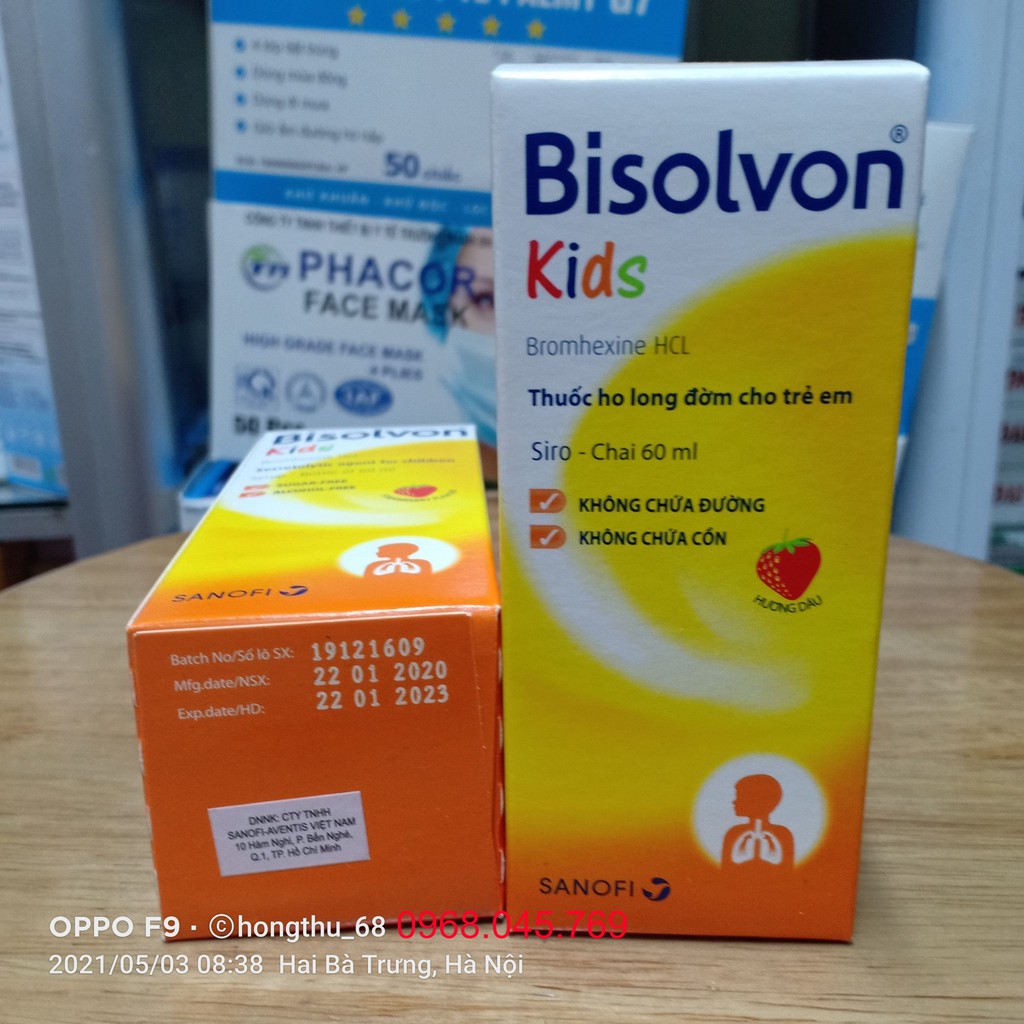 Siro BISOLVON KIDS hương dâu chai 60ml