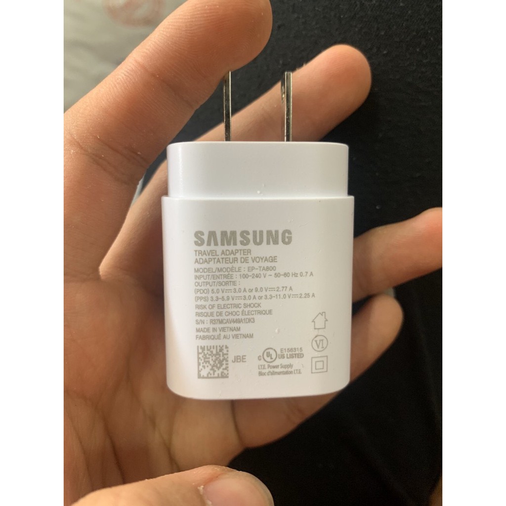 Củ sạc nhanh 25w cho samsung galaxy s8/s9/s8 Plus/S9 Plus/Note 8/Note 9/Note 10/Note 10 Plus