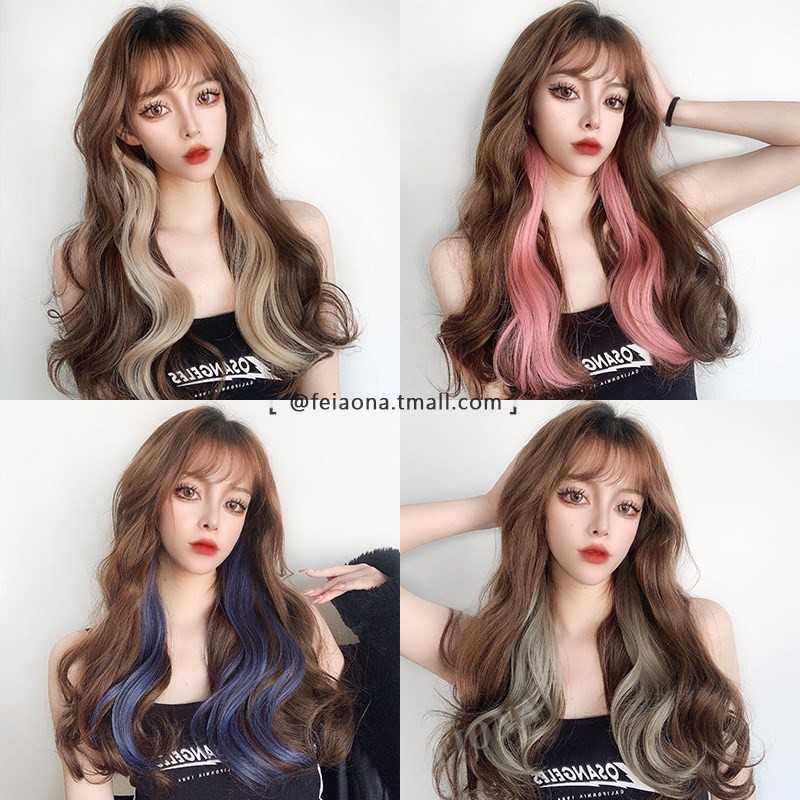 Bộ Tóc Giả Xoăn Nhiều Màu Sắc Thời Trang Cho Nữ