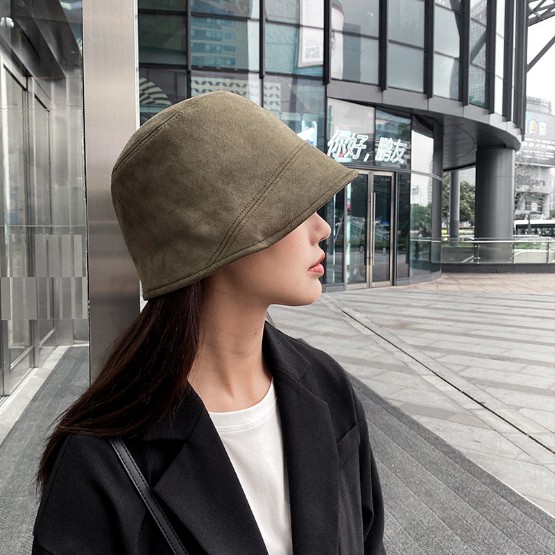 Mũ bucket da lộn thời trang xịn sò