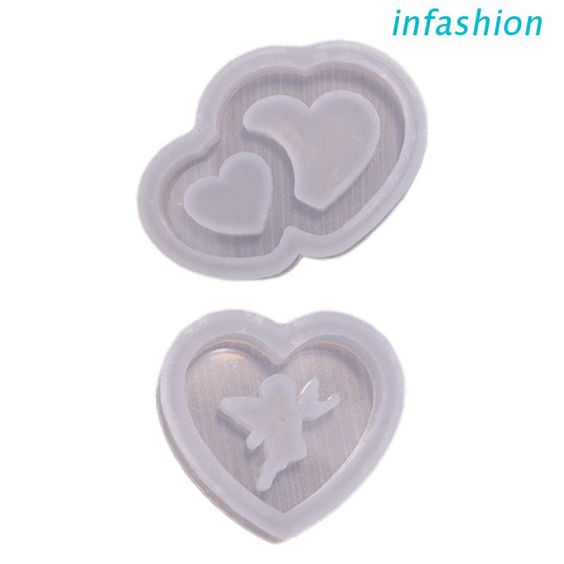 Khuôn Silicone Làm Móc Khóa Kim Tuyến Nước Hình Thiên Thần