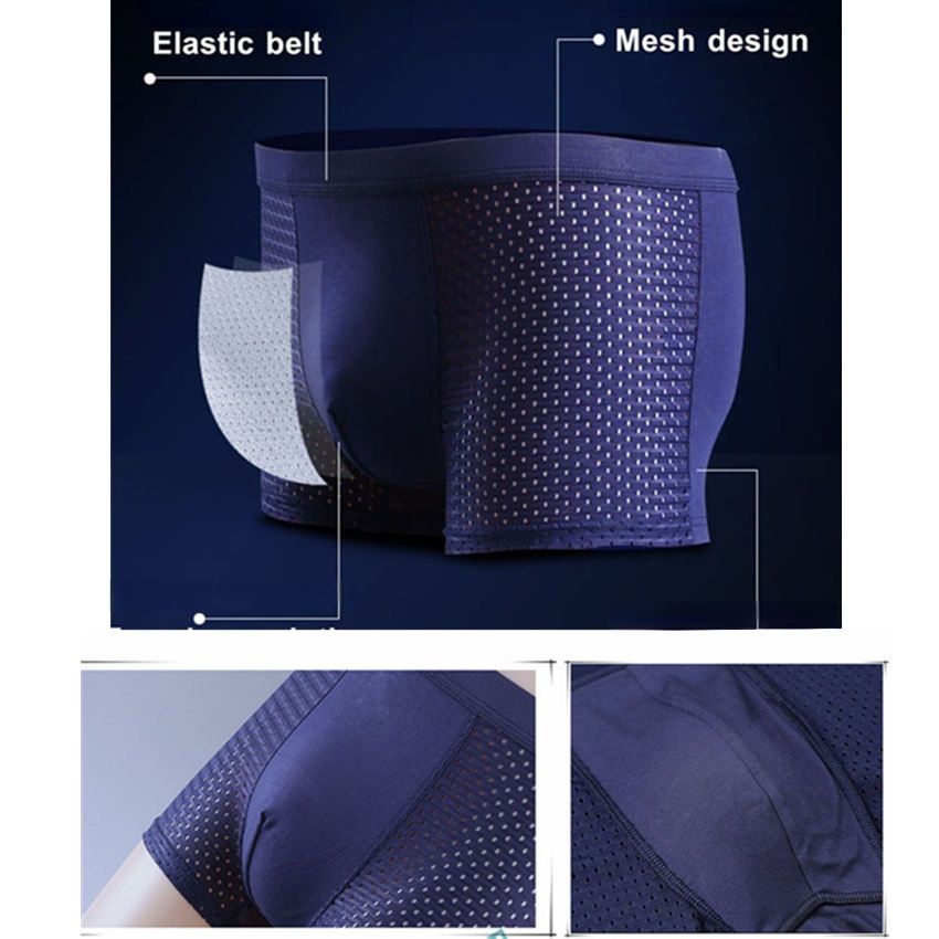 Set 4 Quần Lót Boxer Plus Size L-8XL Cho Nam