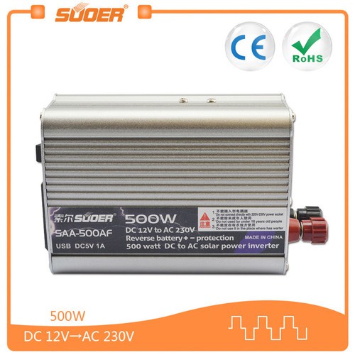 [Mã 44ELSALE2 giảm 7% đơn 300K] Bộ đổi điện 500W 12V sang 220V chống ngược cực - SAA-500AF