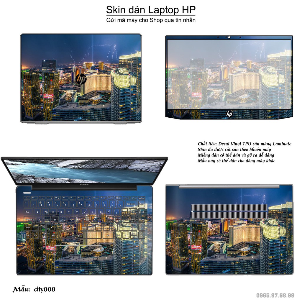 Skin dán Laptop HP in hình thành phố _nhiều mẫu 2