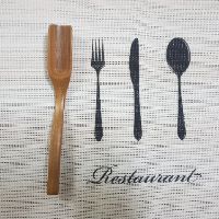 Combo đĩa muỗng. Vải linen