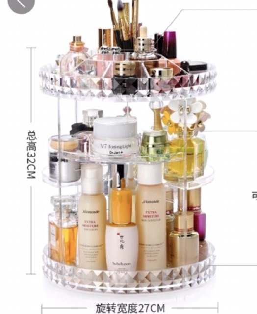 Kệ đựng mỹ phẩm xoay tròn meka hàng đẹp