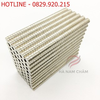 nam châm viên kích thước phi 10mm dày 3mm mạ nikel