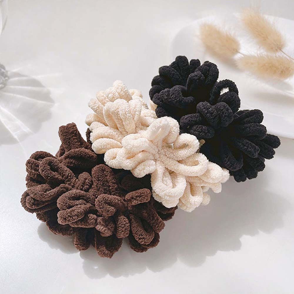 Dây buộc tóc vải nhung co giãn màu trơn phong cách Hàn Quốc dễ thương cho nữ