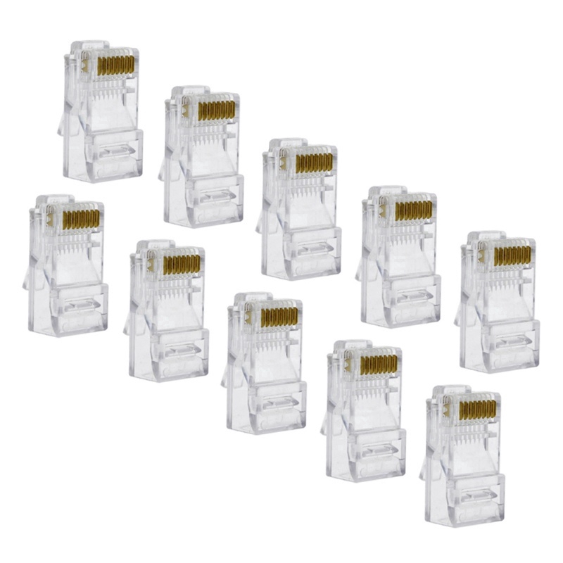 Set 10 Đầu Nối Dây Cáp Mạng Rj45 Cat5E Cat5 Cat6 L8C3