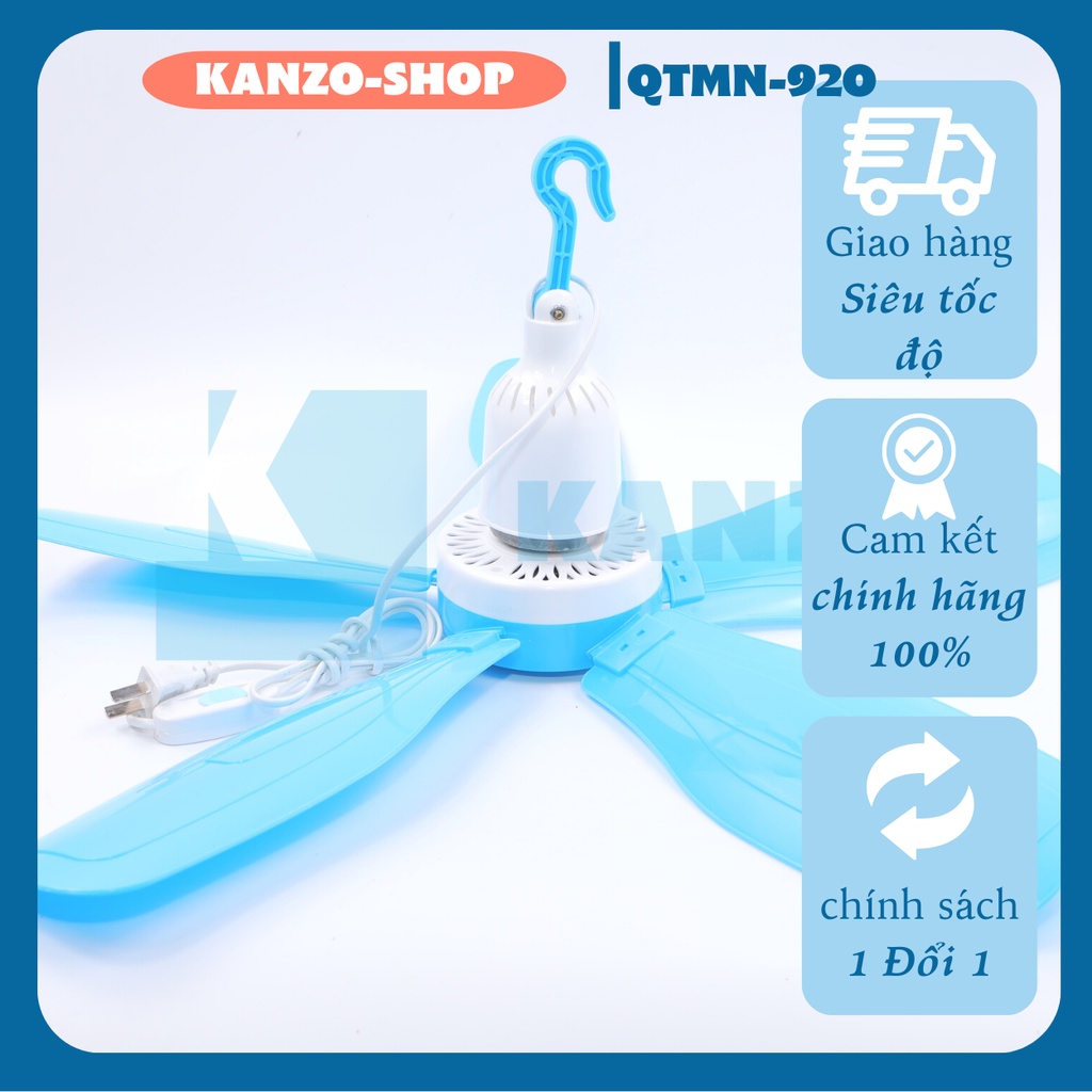 Quạt treo màn, trần mini sải cánh 25cm đường kính cánh 60cm động cơ bằng đồng chạy êm mạnh