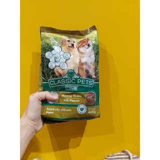 Thức ăn cho chó con-Hạt Classic Pets cho chó con vị sữa - Gói 400g