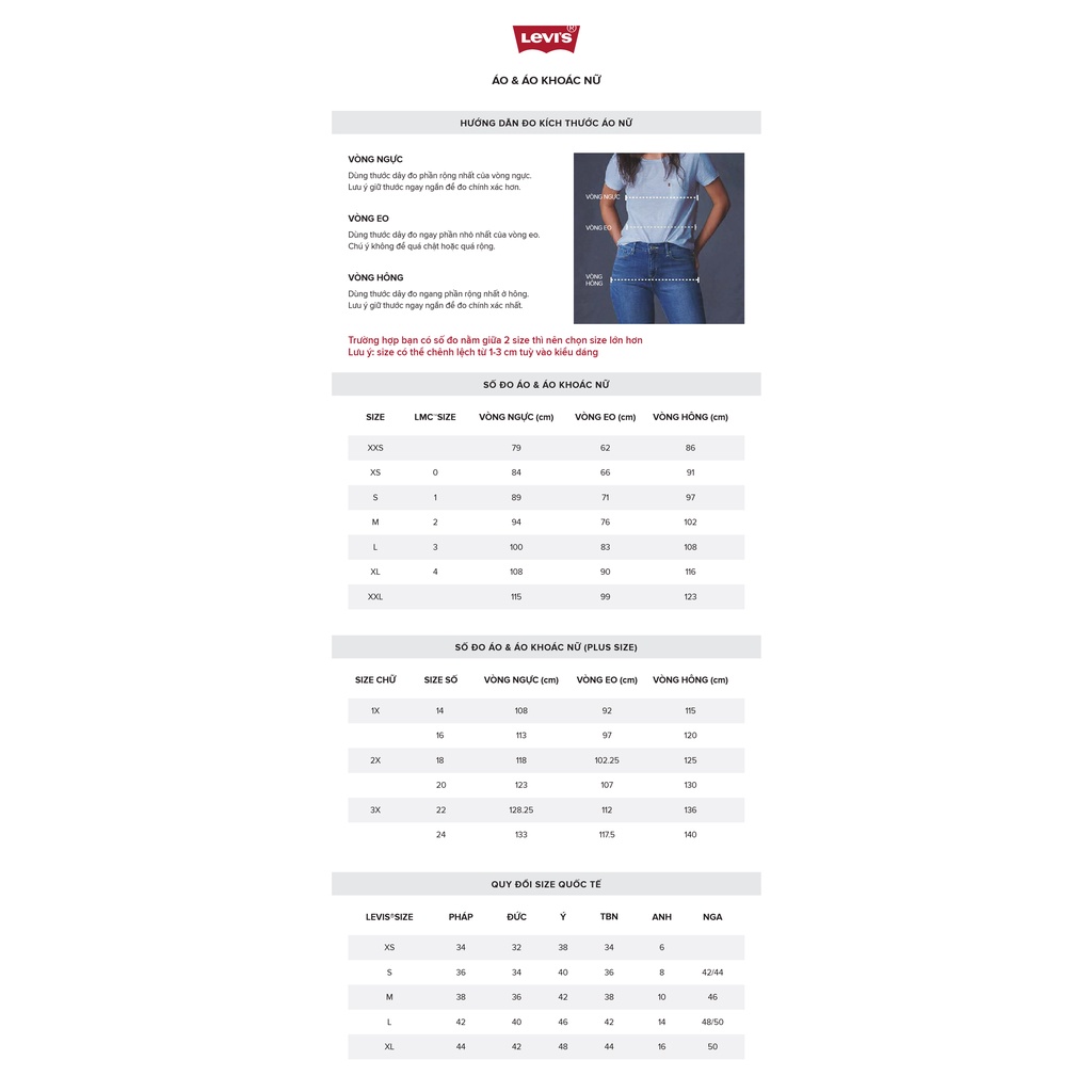 LEVI'S - Áo thun nữ kẻ Ss Regular cổ tròn ringtee