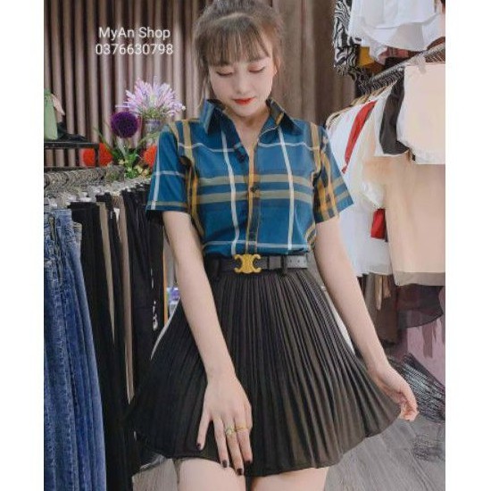🌈ÁO SƠ MI CỘC KẺ CARO BBR 3 MÀU - ảnh thật❤️