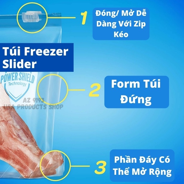 Túi zip đựng thực phẩm Ziploc hàng mỹ, túi ziplock có độ bền cao, sử dụng được nhiều lần, túi zip có khóa kéo