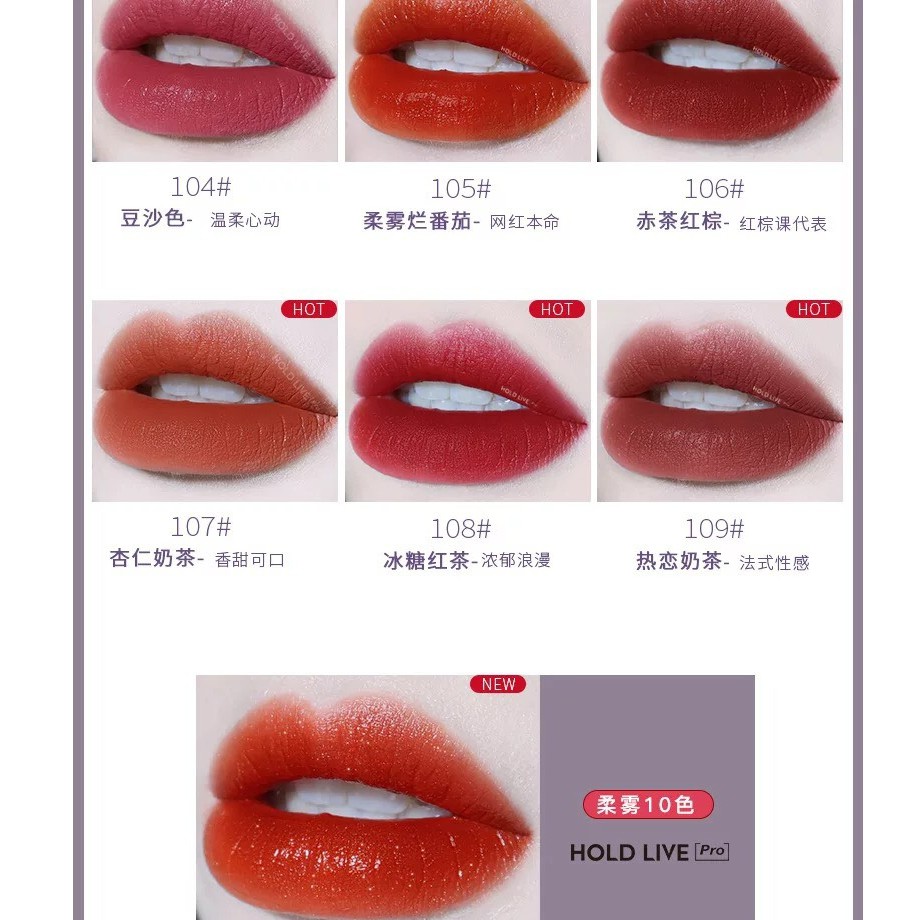 Son môi HOLD LIVE màu lì lâu trôi, gồm 10 màu lựa chọn xinh xinh, quyến rũ. | BigBuy360 - bigbuy360.vn
