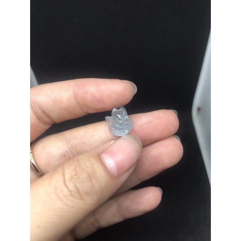 Hồ ly Aquamarine mini size mặt nhẫn