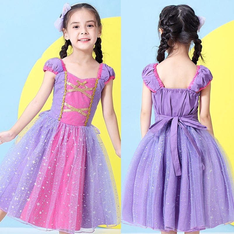 Đầm xòe Tutu màu tím phong cách công chúa thời trang cho bé