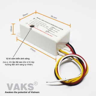 CÔNG TẮC CẢM BIẾN VI SÓNG RADAR - VS01, 220V, 10A