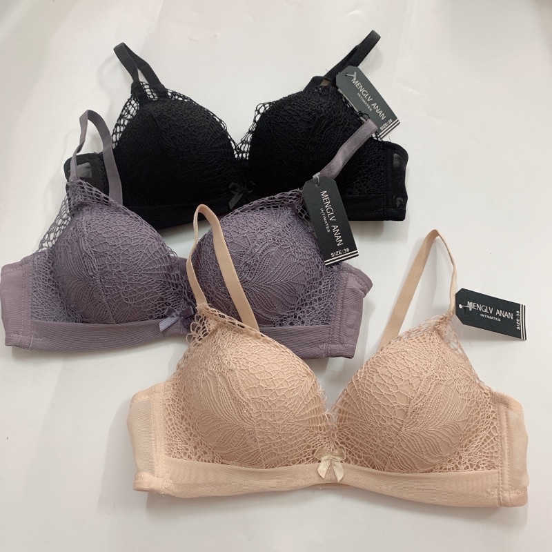 Áo lót nữ ren mềm C.X.G cao cấp, không gọng thoải mái khi mặc, mút đệm bàn tay 3cm ôm nâng đẩy ngực đẹp. Mã ML03