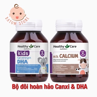 Canxi Milk - DHA Healthy Care Úc - Lọ 60 Viên Nang (Calcium Milk) - Bổ Sung Canxi DHA Cho Bé