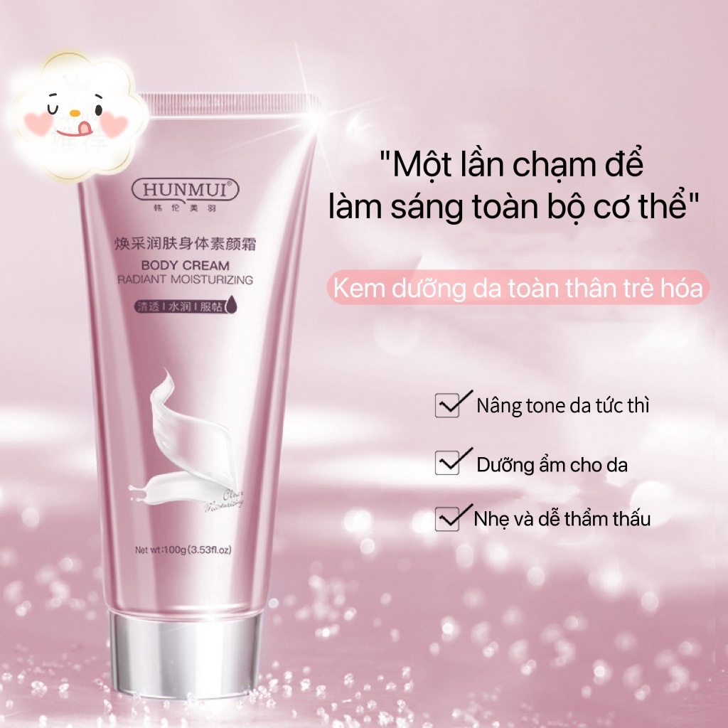 Kem Dưỡng Trắng Da Nâng Tông HUNMUI Body Cream