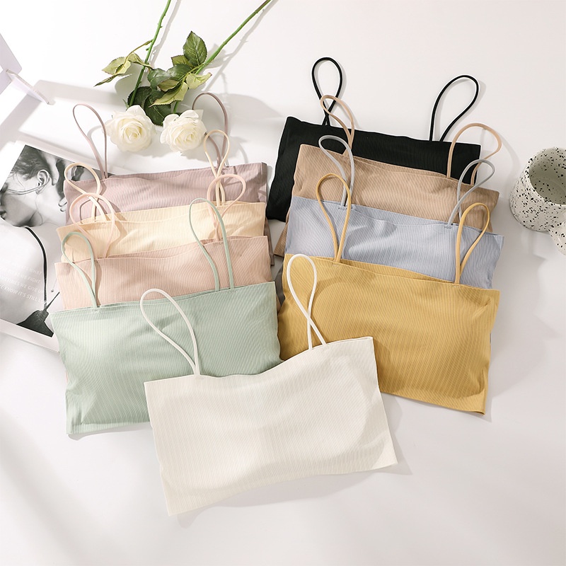 Áo Bra 2 Dây Su Kẻ Sọc, Áo Ngực Không Gọng, Bra Nữ Mút Mỏng ZANA BRA B017