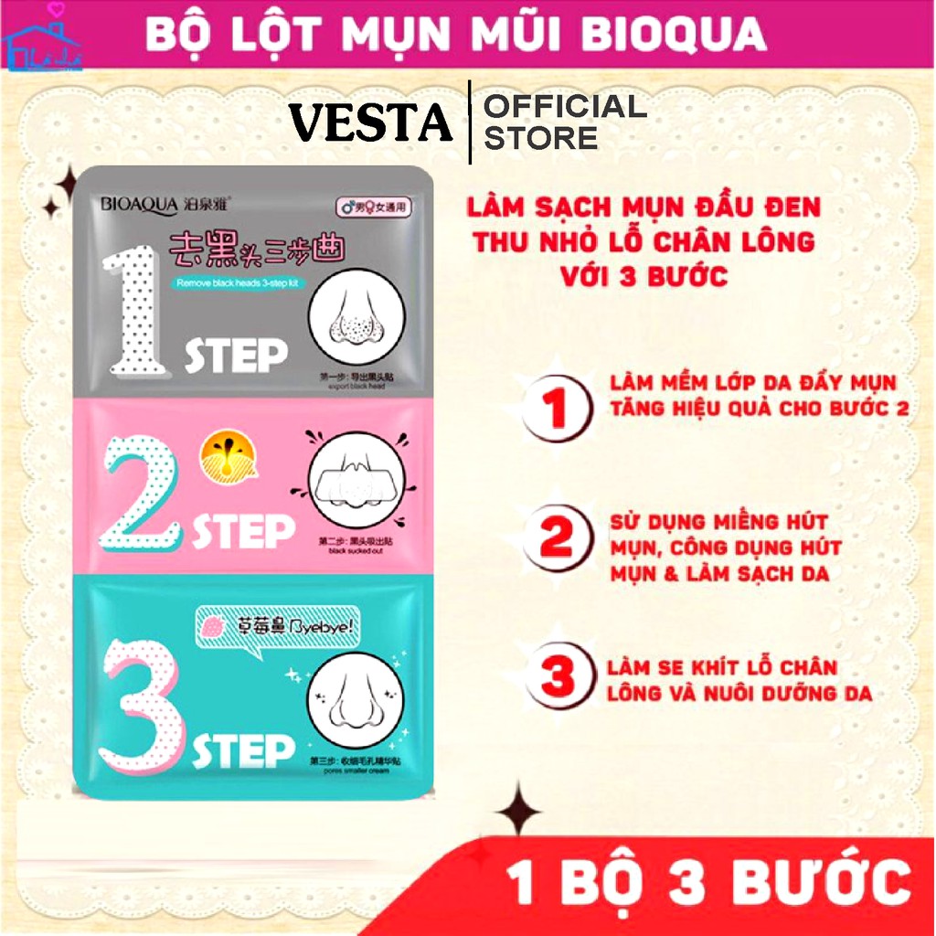 Lột Mụn 𝑭𝒓𝒆𝒆𝒔𝒉𝒊𝒑 Mặt Nạ Mụn - Lột Mụn Đầu Đen Mũi 3 Bước Hiệu Quả Bioaqua