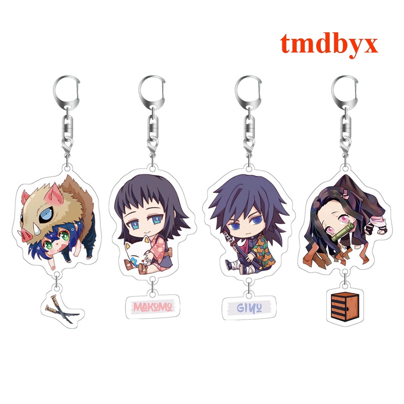 Móc Khóa Nhựa Acrylic Họa Tiết Hoạt Hình Demon Slayer Kimetsu No Yaiba Tanjiro Kamado Dễ Thương
