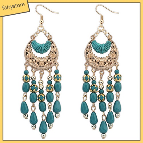 Hoa tai tua rua hình bán nguyệt phong cách du mục vintage