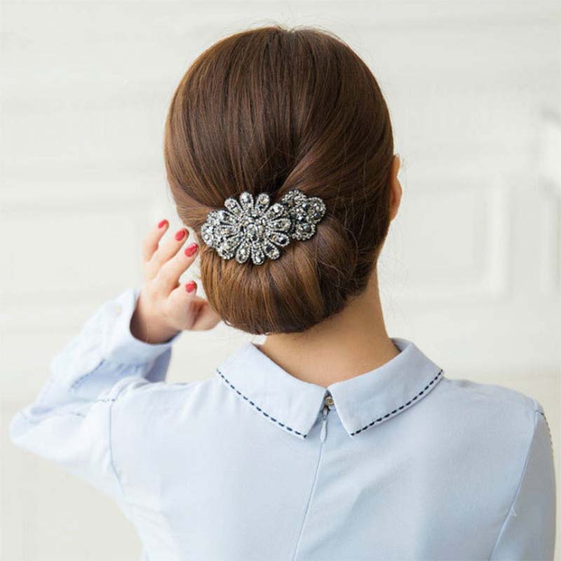 Kẹp tóc hình hoa đính kim cương giả thời trang cho nữ