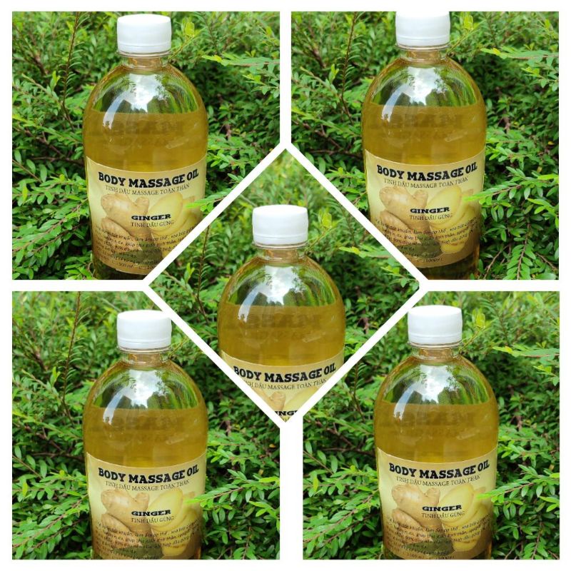 Combo 5 lít Dầu Gừng Massage Đã Thông Kinh Lạc, Thơm Đượm Gừng, Hương Cay Ấm