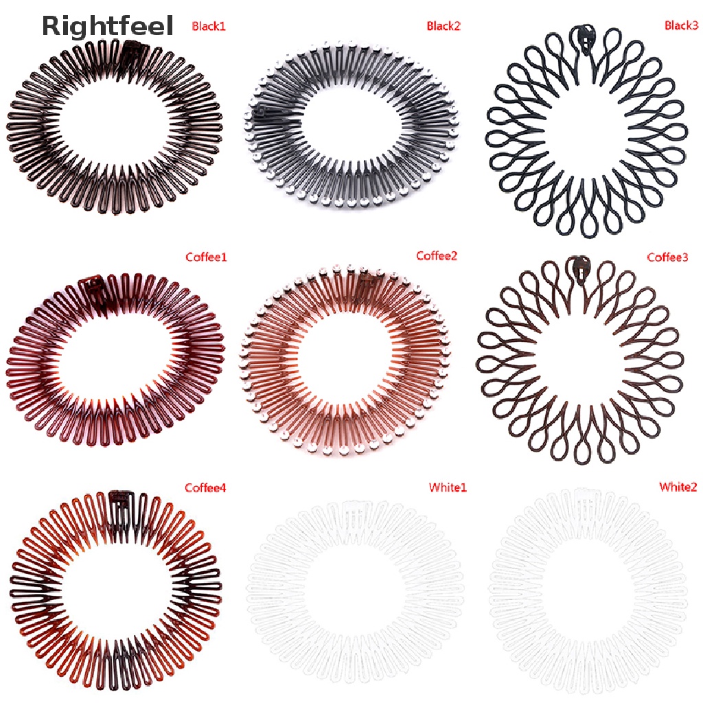 [Hàng mới về] Lược cài tóc bằng nhựa co giãn đính đá kim cương nhân tạo linh hoạt cho nữ
