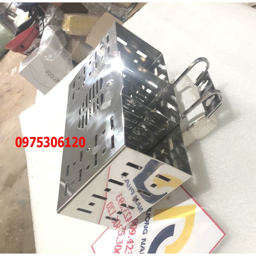 Ống đựng đũa inox 304 chuẩn đánh bóng đẹp, hàng dày, nặng,mẫu mã đẹp,TÁO VUÔNG 3 NGĂN