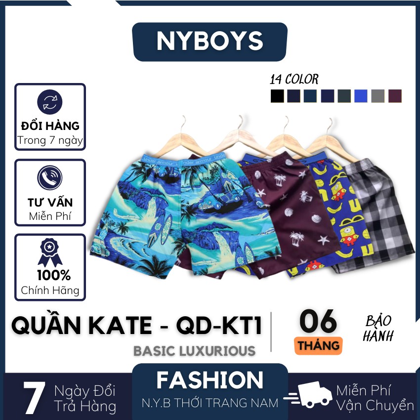 [COMBO4] Quần đùi ngủ nam chất liệu kate, Quần short ngủ nam mặc nhà thoải mái.