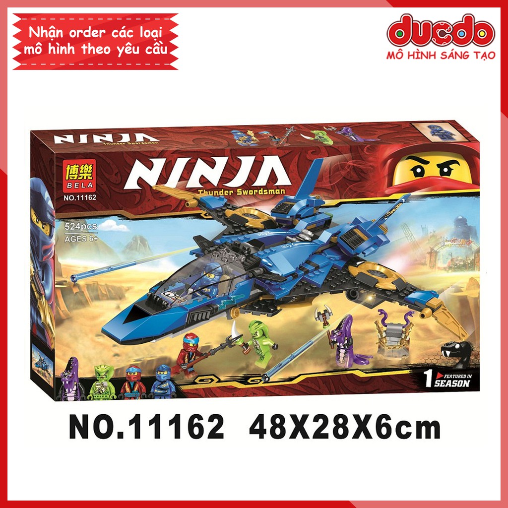 BELA 11162 Lắp ghép Ninjago Máy bay lốc xoáy Jay - Đồ chơi Xếp hình Mô hình Ninja Jay's Storm Fighter 70668 LEPIN 06096